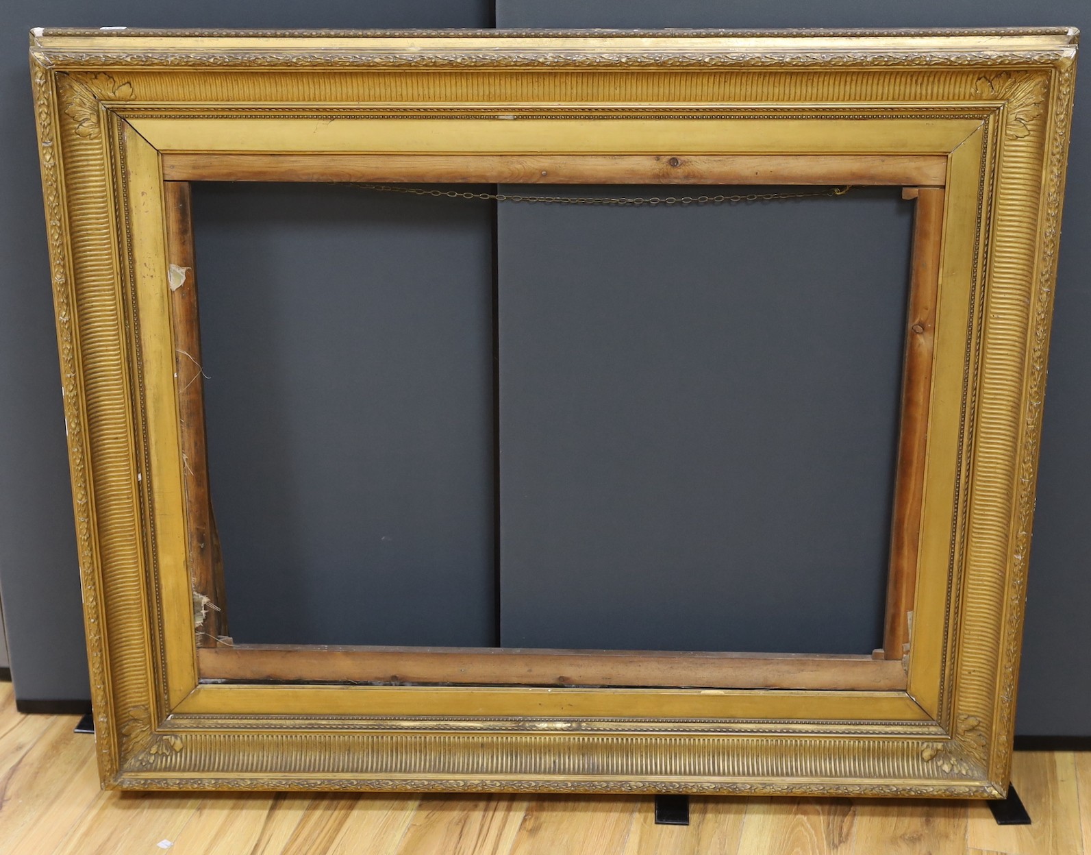 A large Victorian gilt picture frame - 112 x 136cm